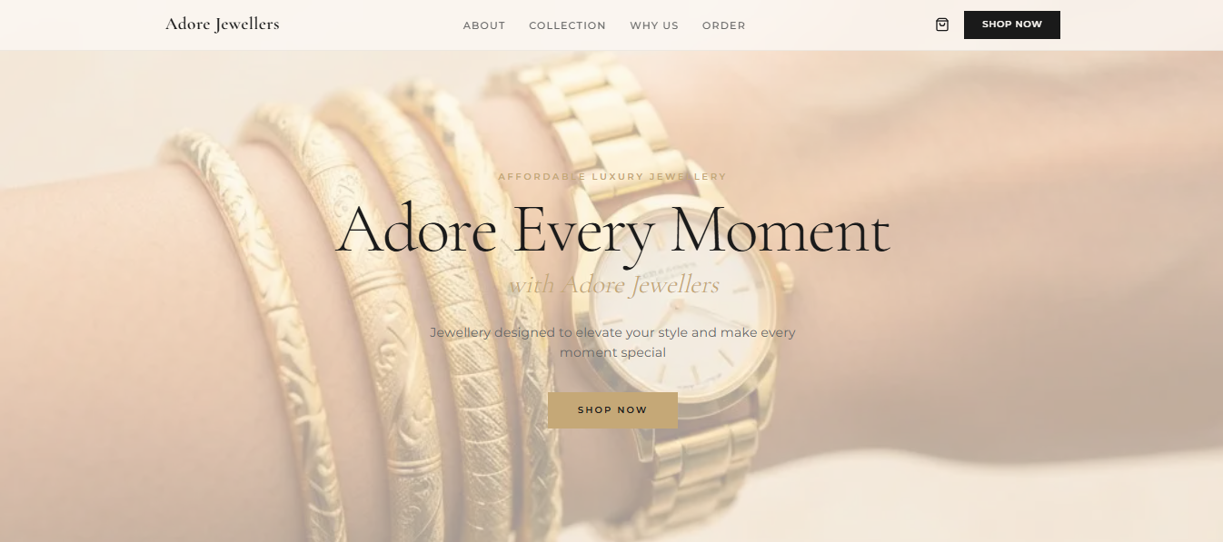 Adore Jewellers project screenshot